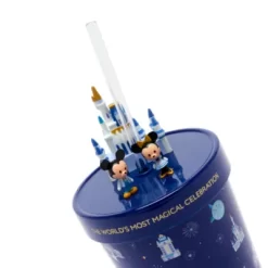 Walt Disney World 50th Anniversary Mickey And Minnie Straw Tumbler -Wonder Toy Shop 465022682175 2
