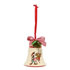 Disney Store Mickey And Minnie Vintage Christmas Bell Hanging Ornament